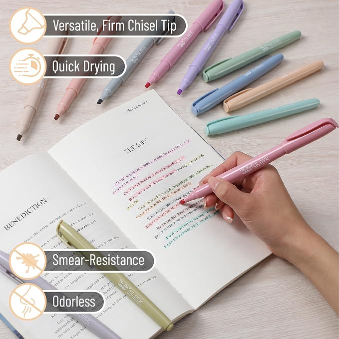 Mr. Pen- Highlighters, 12 Pack, Pastel Colors, Chisel Tip, Quick-Dry | Smear-Resistant, Odorless Highlighters for School, Office & Journaling
