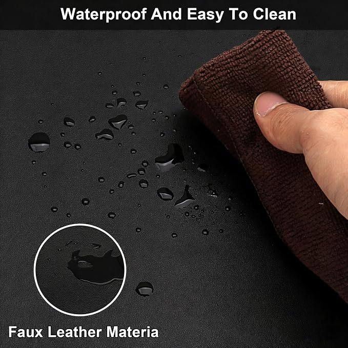 Dresser Top Protector - 12x62 Inch Waterproof Easy to Clean Can Conceal Flaws Protector The Table Top from Scratches Used for Coffee Table Dresser(Black+Black 12x62)