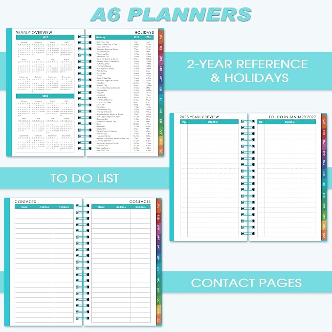 2027 Pocket Calendar/Planner - Weekly & Monthly Pocket Planner for Purse, Jan. 2027 - Dec. 2027, 6.8" x 4.1", Strong Twin - Wire Binding, Plastic Cover