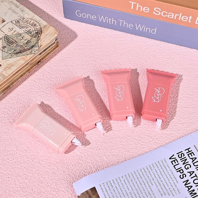 Temiary 6 Pcs Cute White Correction Tapes for Instant Corrections, Pink