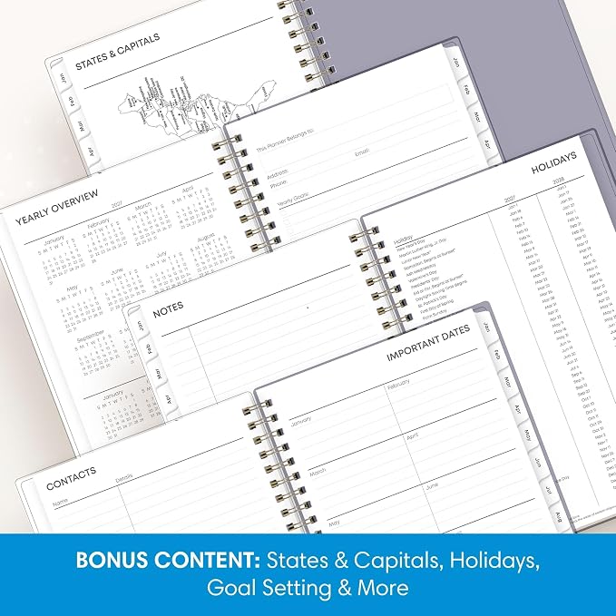 Blue Sky 2027 Weekly & Monthly Planner Calendar, 5"x8", Tula | January 2027 - December 2027, Flexible Frosted Cover, Durable Twin Wire Binding, Laminated Tabs