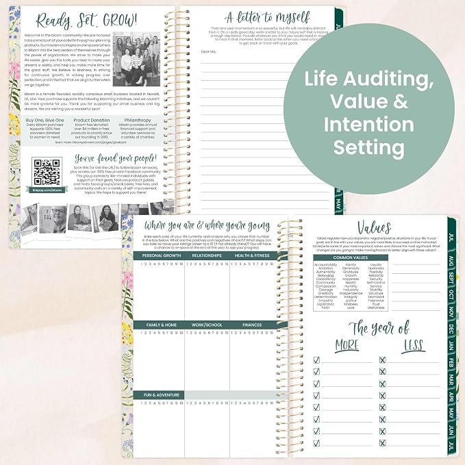 bloom daily planners 2025-2026 Academic Year Pocket Planner (July 2025 - July 2026) - 4” x 6” MINI Weekly Monthly Agenda Organizer & Calendar Book - Garden Party, Beige