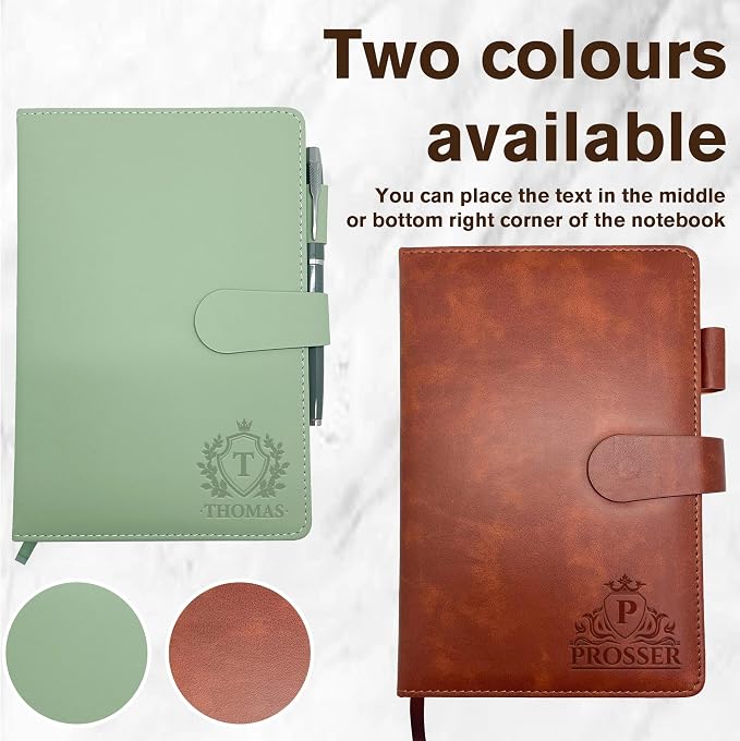 Personalized Notebook with Gift Box & Pen, Monogrammed Journal with Name | Custom Initial Gift for Men/Women, Engraved Journals To Write In, Birthday Anniversary Corporate, Keepsake, Business Gift