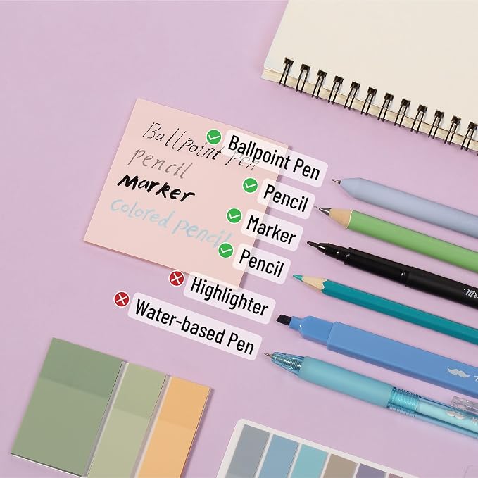 Mr. Pen- Aesthetic Book Annotation Kit, 16 No Bleed Aesthetic Highlighters | 6 Colored Ink Gel Pens, 700 Sheets Transparent Sticky Notes & Tabs for Study, Bible Journaling, Planner, Office Supplies