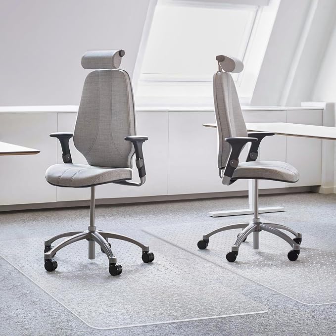Office Chair Mat for Carpets, 2 Pack 36" x 48" Chair Mat, Slip Resistant Heavy Duty Under Desk Protector Carpeted Floors Mats, Rolling Computer Mats with Studs for Office Low Pile Carpets