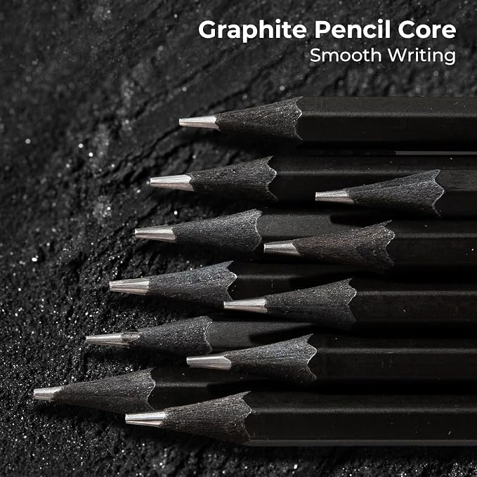 M&G Wood-Cased HB Pencils, 24 Pack Pre-Sharpened Pencils with Top Erasers, Bulk Black Pencils for School Teacher Supplies, Writing, Drawing and Sketching