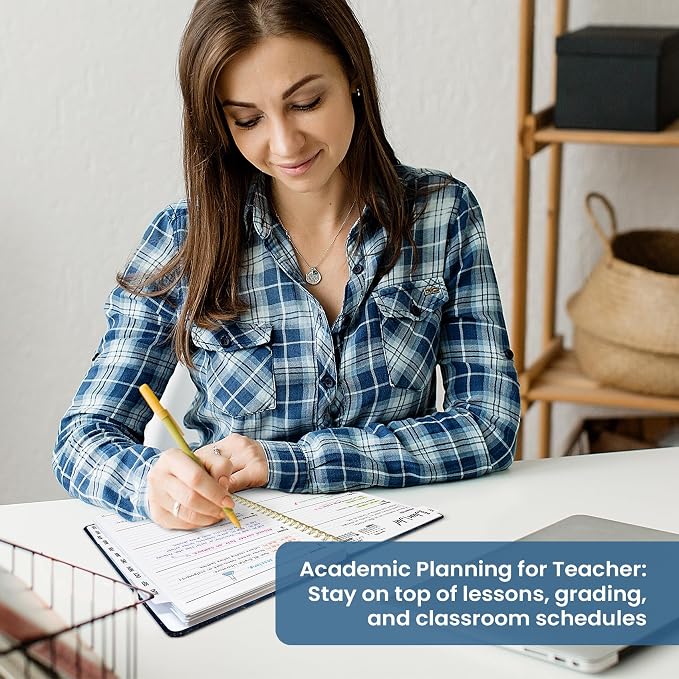 Planner 2026-2027, Academic Year Monthly and Weekly Calendar Planner, Jul 2026 - Jun 2027, Hardcover Teacher Student Planning Agenda book with Tabs, Perfect for School Office Supplies, 6.3" x 8.5" - Golden Tide