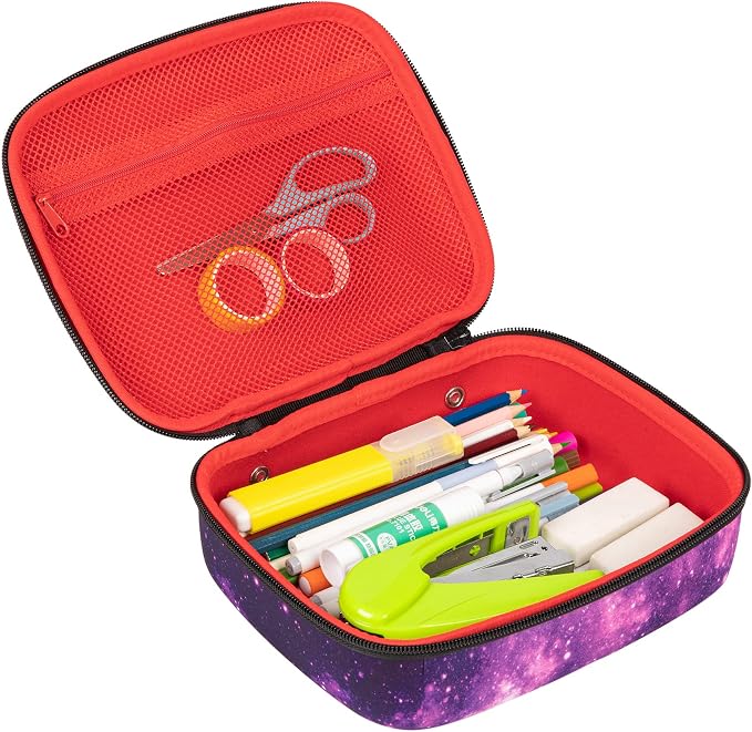 ZIPIT Jumbo Pencil Case for Girls, Cute Large Capacity Pencil Box, Purple
