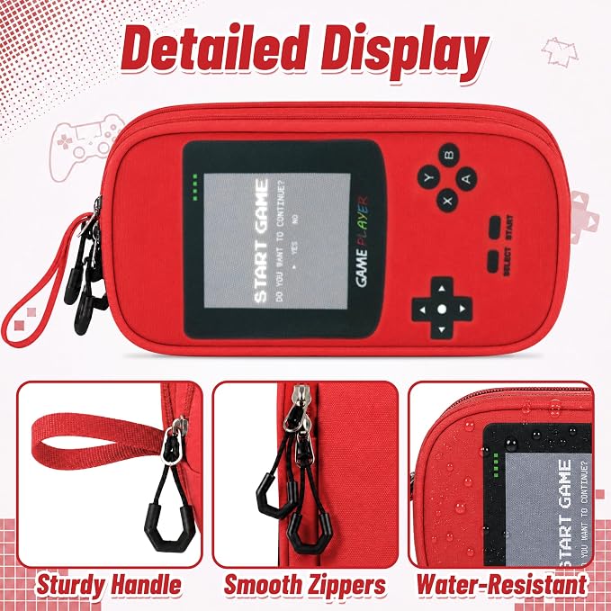 Pencil Case for Boys, Large Capacity Pencil Pouch with Zipper Compartments, Gamer Pen Bag Organizer for School Kids Teens
