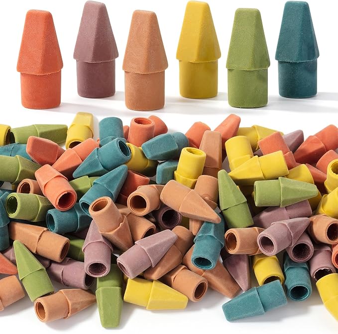 Mr. Pen- Pencil Top Erasers, 120 Pack, Folk Festival Colors | Latex-Free & No Smudge Pencil Eraser Tops