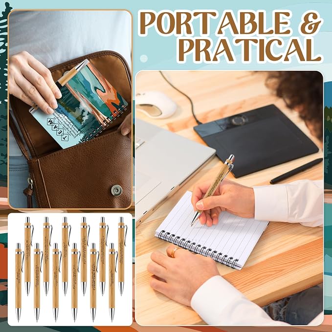Tenceur 24 Sets Team Appreciation Gifts Bulk Employee Inspirational Scenery Spiral Notebook Ballpoint Pen Back to School Thank You Gift for Team Staff Coworker Teacher Volunteer Office Party Favors