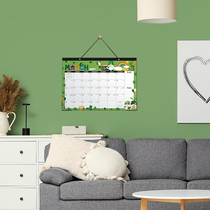 Desk Calendar 2026-2027 - Desk/Wall Calendar 2026-2027, 17"×12", Jul.2026 - Dec.2027, 18 Monthly Calendar 26-27 with Corner Protectors - 12 Different Themes