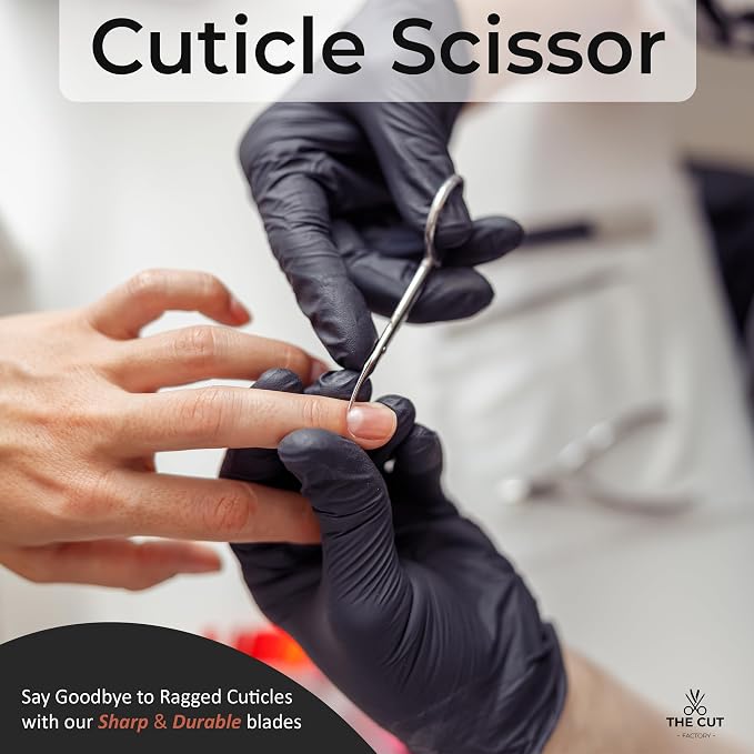 The Cut Factory- Premium Manicure Scissors Multi purpose Stainless Steel Cuticle Pedicure Beauty Grooming Kit for Nail, Eyebrow Eyelash Curved Blade High Carbon Steel