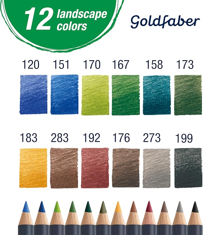 Faber-Castell Goldfaber Colored Pencils, Landscape Tones