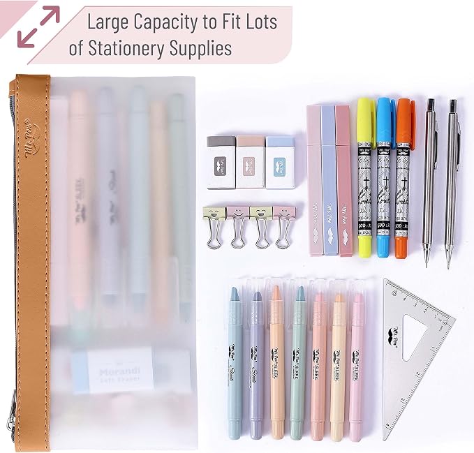 Mr. Pen- Clear Pencil Pouch, 8.50"x4.25", 3 Pack, Durable TPU Material | Medium Water-Resistant Pencil Bags with Smooth Zipper, Multipurpose Clear Pouch for Stationery, School, Office