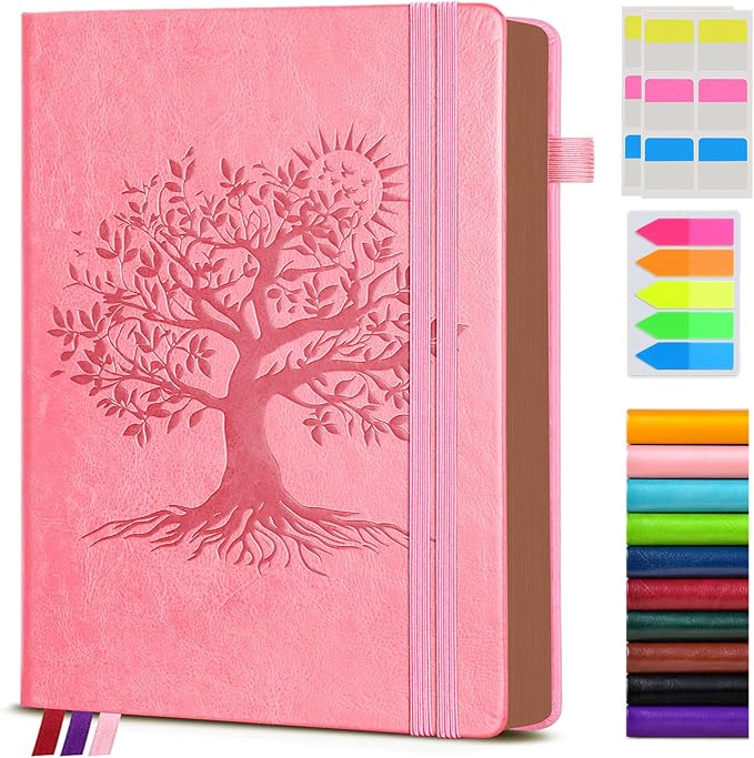 PAIBAS Vintage Leather Journal with 300 Numbered Pages,B5 Lined Journal for Men Women,Daily Journals for Writing,College Ruled Notebook for Work,School,Note taking,Travel Diary,Large (7" x 10")