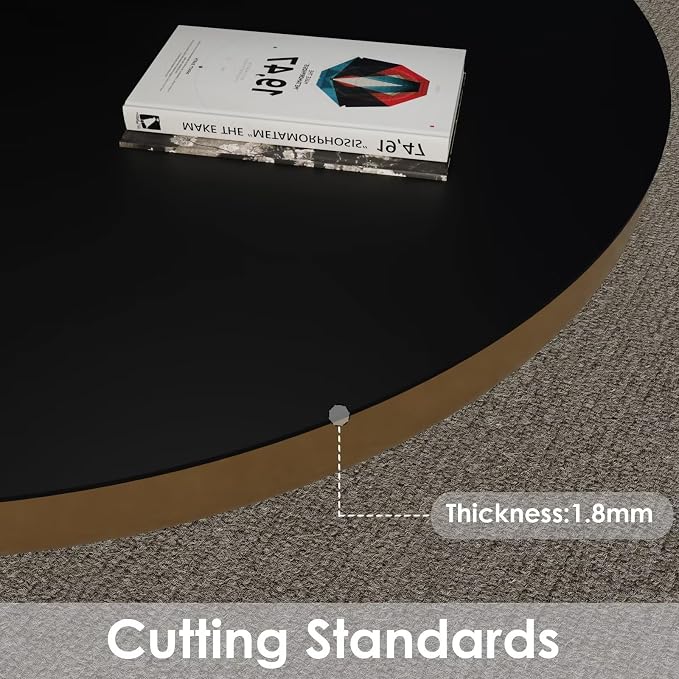 Small Round Table Cover - Can Be Used On Both Sides Waterproof and Easy to Clean Good Flatness Used for Coffee Table Dining Table(Black+Black Dia.24Inch)