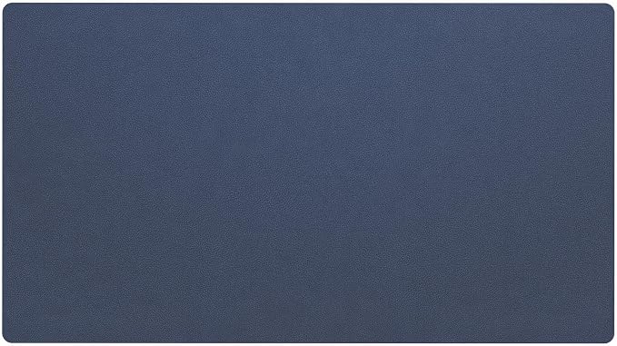 Nekmit Leather Desk Blotter Pad 36 x 20 Inches, Flat, Non-Slip, Waterproof, Blue