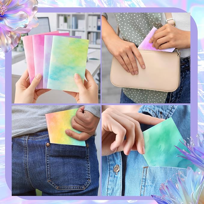 Tenceur 30 Pcs Mini Tie Dye Notebooks Pocket Notepads Bulk Tie Dye Small Memo Pad 3" x 5" Back to School Journal Notebook for Pastel Party Favors Birthday Gifts Classroom Office Supplies