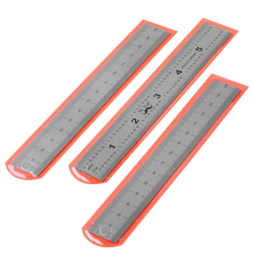 Mr. Pen- Machinist Ruler, 3 Pack, 6 Inch, Stainless Steel Metric & Imperial | Precision Measuring Tool, 1/64, 1/32 Graduation for Engineering, Carpentry, Drafting, Office, School