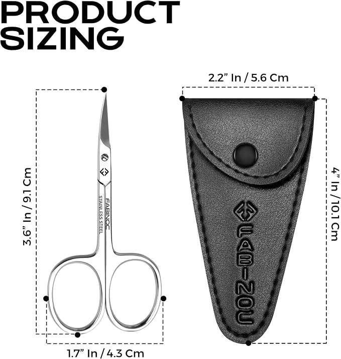 Curved Cuticle Scissors for Women & Men - German Quality Stainless Steel for Manicure Pedicure Beauty Grooming Kit for Nail, Eyebrow, Eyelash, Dry Skin