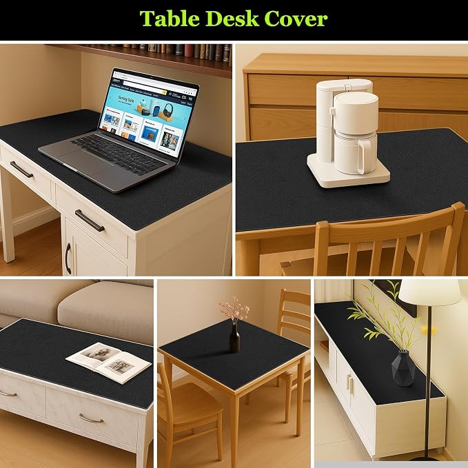 Warmstar Leather Table Cover 12 x84 Inch, 1.8MM Thick PVC Table Protector Waterproof, Desk Cover Protector Non-Slip Table Pad for Kitchen, Dresser, Gaming Desk,Dining Room Table