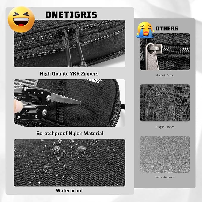 ONETIGRIS Pencil Pouch for Boys, Zipper Multi-Slot Large Capacity | Pencil Case, School Office Supplies Stationery, Pencil Bag Organizer with Pens Sleeve Holder