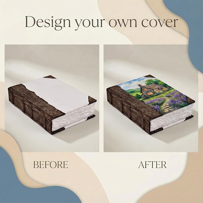 Rustic Vintage Leather Bound Journal - 200 Pages Handmade Antique Deckle Edges Watercolor Paper - Book of Shadows/Spell - Writing Notebook Sketchbook for Women and Men - 8''x6'', White