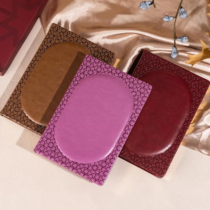 CAGIE Luxury Leather Journal for Women, Rose Pink A5 Hardcover | Lined Notebook, Gold Edges, 100 GSM, 256 Pages, Vintage Writing Diary