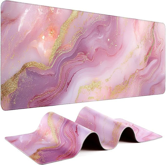Gaming Mouse Pad - (31.5"×11.8") Marble Large Mouse Pads for Desk - Desk Mat for Keyboard and Mouse with Non-Slip Base, Desks Pad Matfor Game/Office & Home
