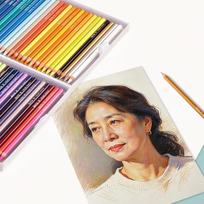 Arrtx 84 Colors Colored Pencils, 5.0mm Extra Thick Soft Core | Artist grade drawing pencils, smooth laydown, easy blending, thick core reduces sharpening stops, ideal for adult coloring, s
