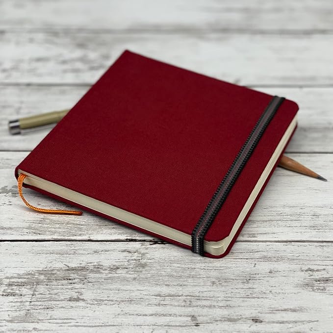 Handbook Journal Co. Travelogue Artist Travel Notebook for Drawing and Sketching, Vermilion Red, Large Portrait 8.25 x 5.5 Inches, 130 GSM Paper, Hardcover w/Pocket