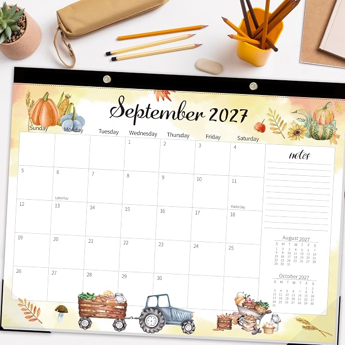 GuassLee Monthly Large Desk Calendar 2026-2027 - 19 Months 22" x 17" Calendar from Jun. 2026 to Dec. 2027, Large Monthly Planner with Holiday Watercolor Design for Office School Home Organizing