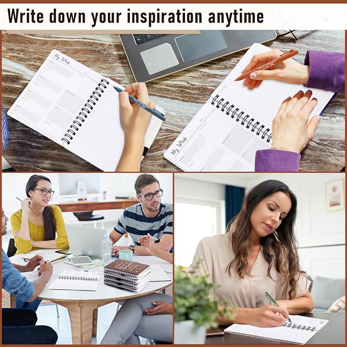Resurhang 48 Pcs/24 Set Back to School Gifts for Students Teacher, Inspirational A6 Spiral Journal Notebook with Pen for Employee Team Teachers Students Classroom Rewards(Deep Color,Team Together)