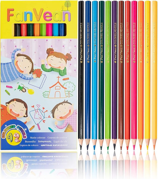 Colored Pencils for Kids Classroom Set, 12 Count Pre-sharpened Coloring pencil Bulk Gift