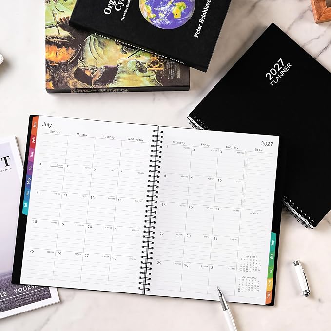 2027 Planner-2027 Weekly and Monthly Planner, 9" x 11", Jan. 2027-Dec. 2027 | Storage Pocket, Daily Agenda Book, College Organizer Notebook, Teacher Student Planning Book with Tabs, Enterprise
