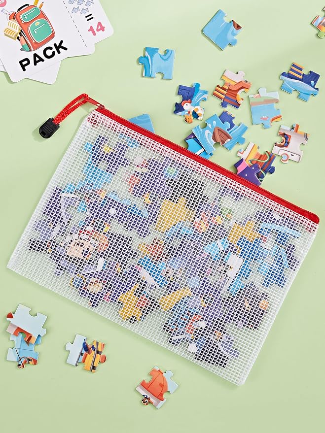 JARLINK 40 Pack 10 Colors Zipper Mesh Document Pouch, 6x9 Inch/A5, Plastic Water-Resistant File Bags, for School Office Supplies, Cosmetics Travel Storage, Assorted Color