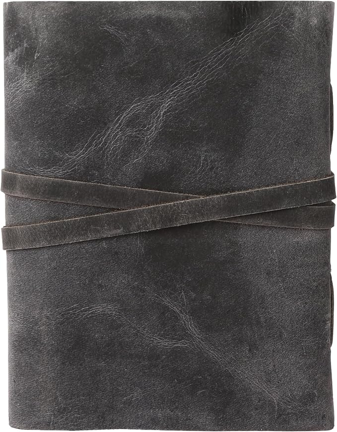 Leather Journal with Deckle Edge Paper 8x6 inch and Vintage Key | Handmade Writing Notebook Diary | Bound Daily Notepad for Men & Women Medium, Sketch/Writing pad for Artists
