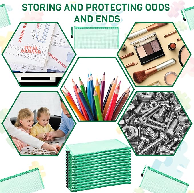 Handepo 100 Pack Mesh Zipper Pouch Pencil Pouches Bulk Clear Storage Bag Small Waterproof Purse Bag Multipurpose for Cash Board Game Passport Office(A6/9.45x4.53in,Green)