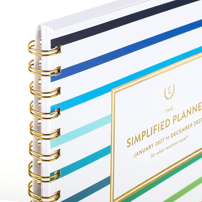 AT-A-GLANCE 2027 Planner, Simplified by Emily Ley, Weekly & Monthly, 8.5" x 11", Happy Stripe (EL57-905-27)