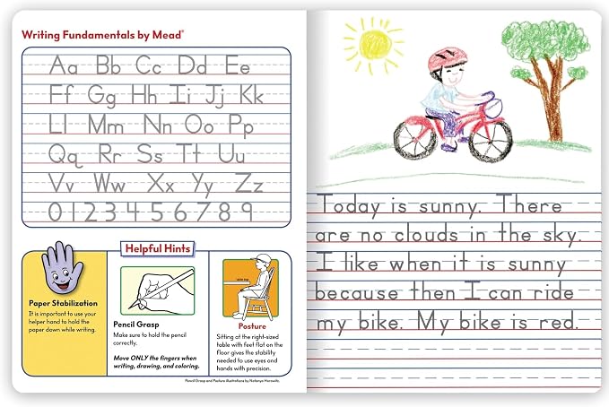 Mead Primary Journal Creative Story Tablet Composition Notebook, 7.5" x 9.75", Grades K-2, 100 Sheets, Red (489903-ECM)