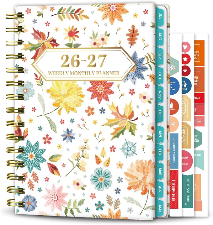 Planner 2026-2027 Weekly and Monthly Calendar Planner Jul 2026-Jun 2027 | Academic Planner with Stickers,Tabs and Pocket,Teacher Student Planning book Ideal for Office School Supplies,6.3" x 8.5"