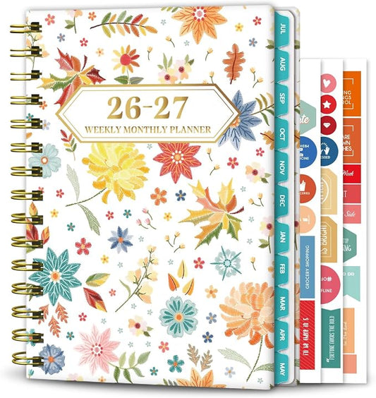 Planner 2026-2027 Weekly and Monthly Calendar Planner Jul 2026-Jun 2027 | Academic Planner with Stickers,Tabs and Pocket,Teacher Student Planning book Ideal for Office School Supplies,6.3" x 8.5"