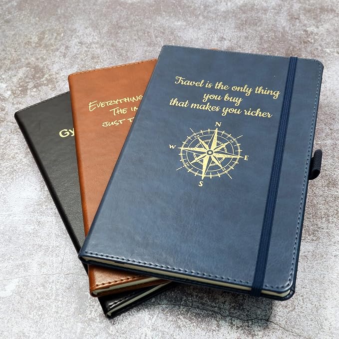 CustomDesign.Shop Personalized Custom Premium Hardcover A5 Notebook | Design A Truly Unique Journal | Gold Embossed Gift Idea (Blue)