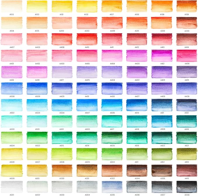 ARTEZA Real Brush Pens, 96 Colors, Watercolor Pens and Drawing Markers with Flexible Nylon Tips, Bonus Water Brush for Coloring, Sketching, Lettering and Art Journaling