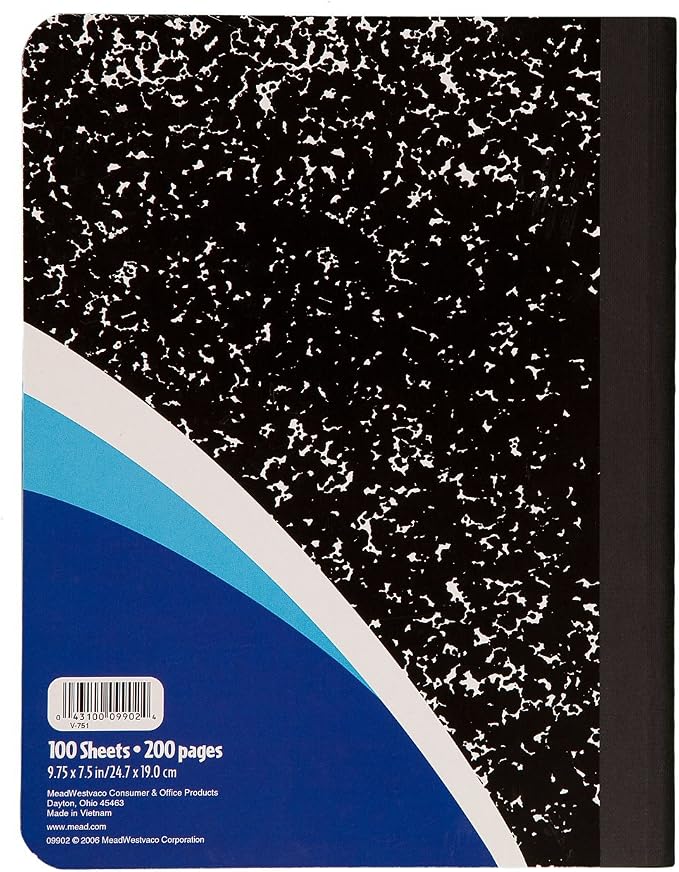 Mead Primary Composition Book, Primary Ruled Journal, Grades K-2, 7-1/2" x 9-3/4", 100 Sheets, Blue Marble (09902)