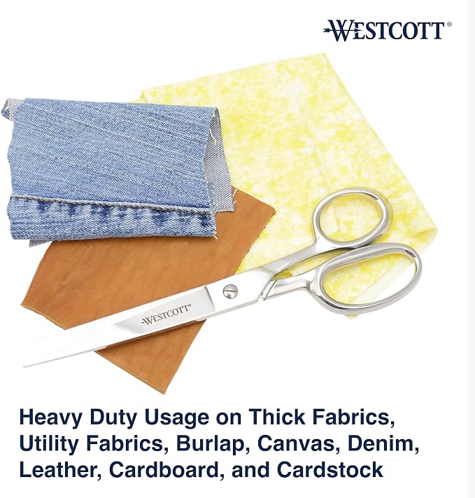 Westcott 9in Forged Classic Fabric and Paper Scissors, Heavy Duty, Knife-Edge for Sewing, Tailoring, General Arts and Crafts, Office