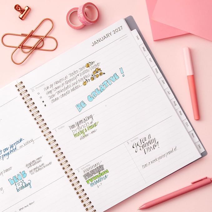 Blue Sky 2027 Weekly & Monthly Planner Calendar, 8.5"x11", Tula | January 2027 - December 2027, Flexible Cover, Durable Twin Wire Binding, Laminated Tabs, Storage Pocket
