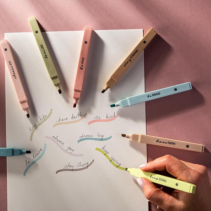 DIVERSEBEE Bible Highlighters with Soft Chisel Tip, 8 Pack Assorted Colors Pens No Bleed, Quick Dry Set, Cute Aesthetic Markers, Bible Study Journaling Supplies and Accessories (Earthy) | 8 Pack Assorted Colors Pens, Quick Dry, Cute Aesthetic Markers, ...