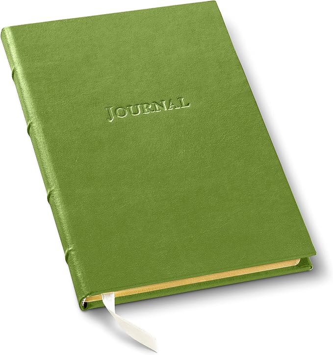 Gallery Leather Journal Notebook - 192 Pages, Hardcover, For Men and Women | For Writing, Work & Travel, Handcrafted - Acadia Lime - 8 x 5.5, Desk Hardcover